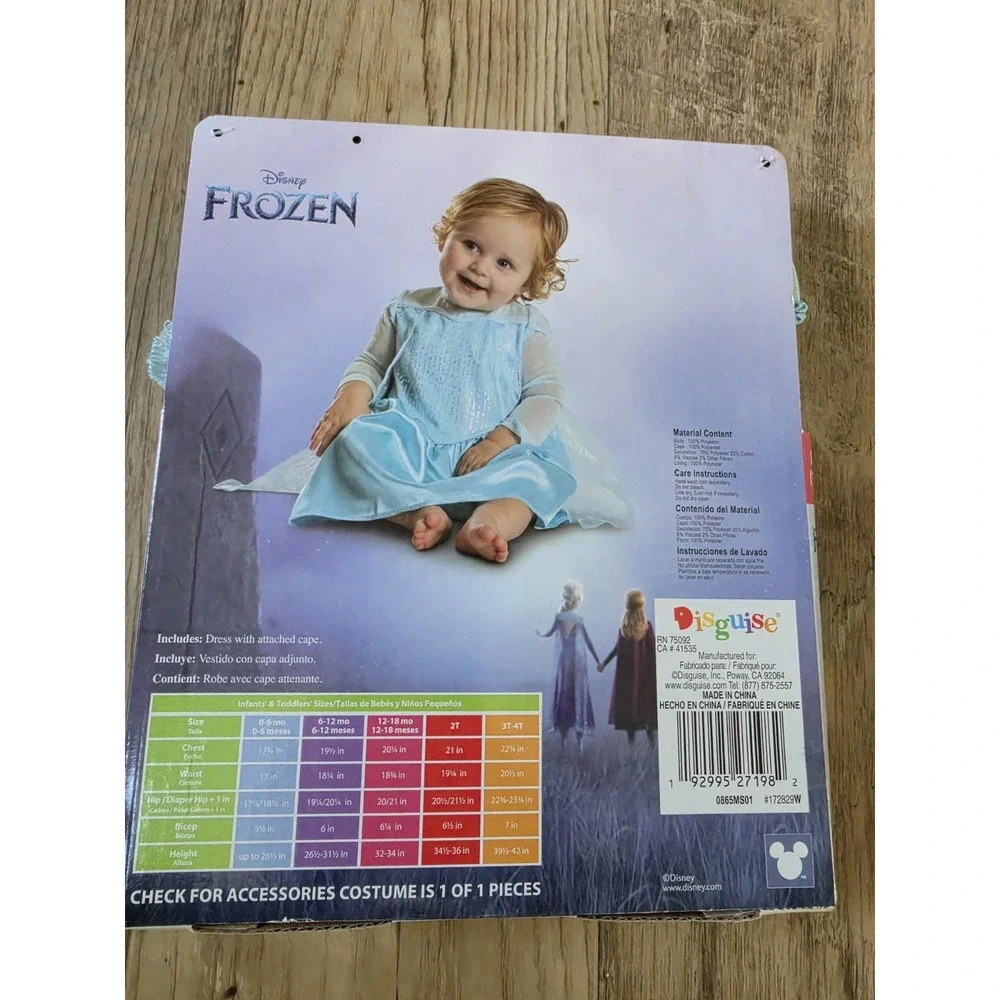 NEW Disney Frozen Princess Elsa Baby, Dress Up Costume Infant 12-18M Halloween